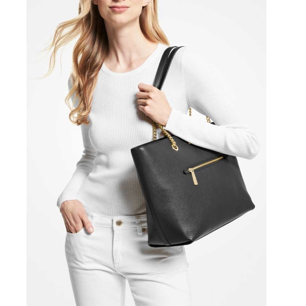 SOLD - MICHAEL Michael Kors Jet Set Large Pebbled Leather Tote Bag